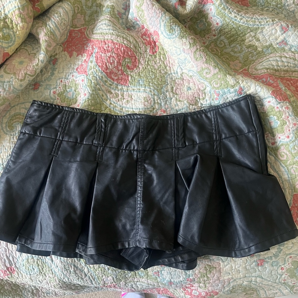 Free people mini leather skort